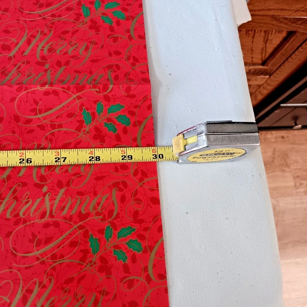 Current Vintage Santa Merry Gift Wrapping Paper‎ 80s Christmas Holiday Ribbon